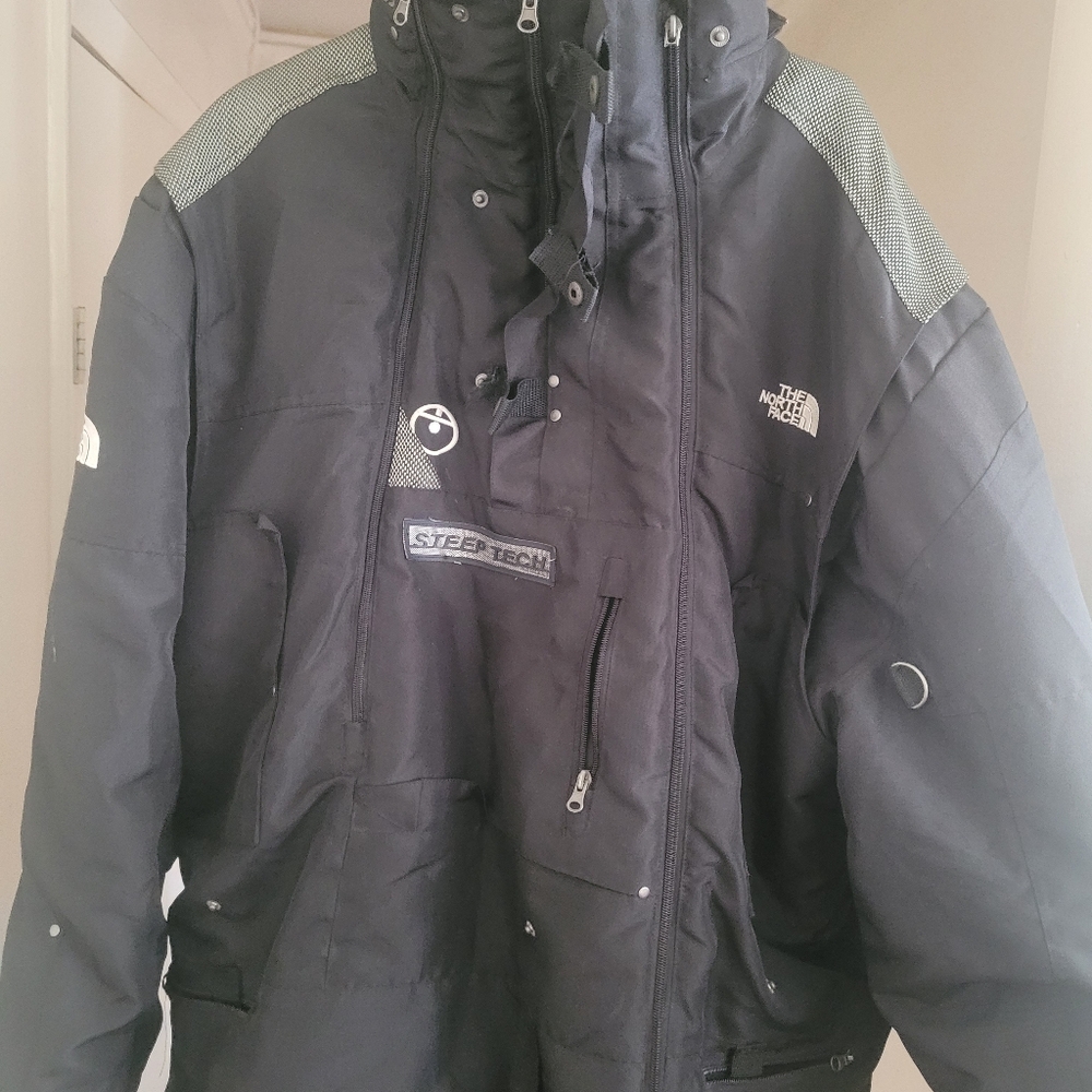 NORTH FACE STEEP TECH JACKET MENS 4XL BLACK HARD SHELL MATERIAL JACKET